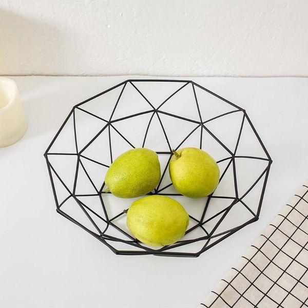 

geometric fruit vegetable wire basket metal bowl kitchen storage deskdisplay bottles & jars