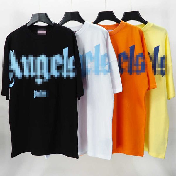 

and spring summer 2021 pa angel front three dimensional foam letter printed short sleeve t-shirt for men women, White;black