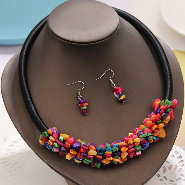 

earrings & necklace zoshi natural stone quartz crystal choker for women aventurine gravel handmade statement collars jewelry, Silver