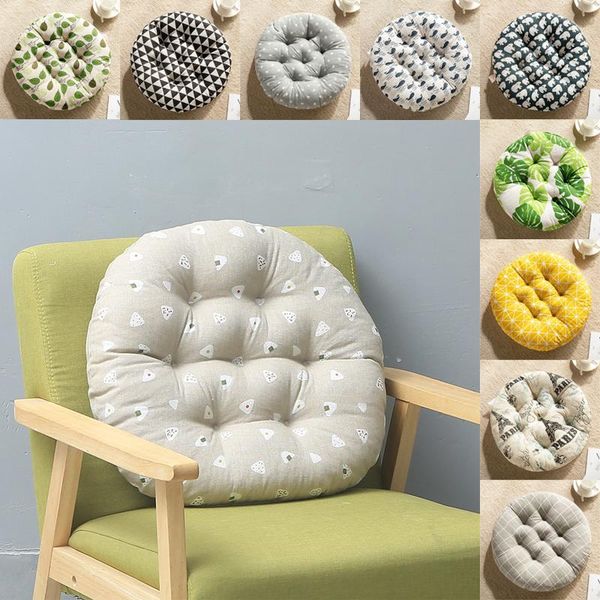 

pillow case print round chair cushion cotton breathable soft padded office decor cushions sofa buttocks 40x40cm/40x45cm