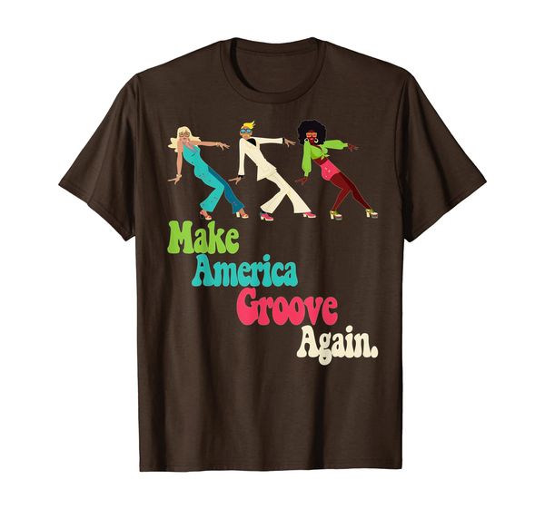 

maga make america groove again retro 1970s style t-shirt, White;black