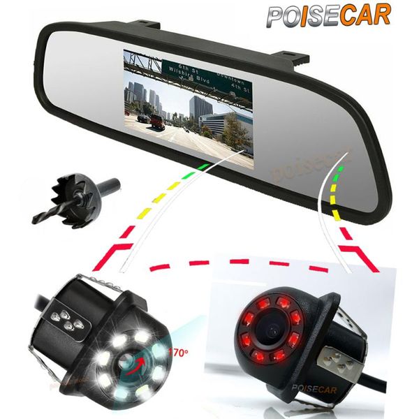 

car video poisecar 5" lcd monitor night visio dynamic trajectory camera reverse parking for system