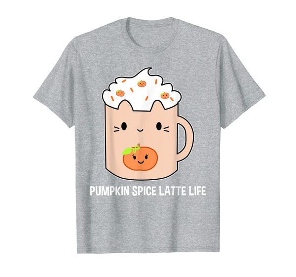 

kawaii pumpkin spice latte shirt for women who love cats, White;black