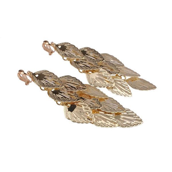

clip-on & screw back grace jun handmade clip on earrings non pierced for women gold silver black multi-layer hollow-out no