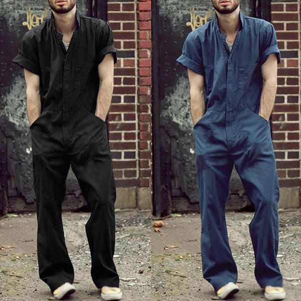 

jumpsuits overalls shortsleeve casual women pants loose joggers streetwear rompers plus size one piece workwear sweatpants, Black