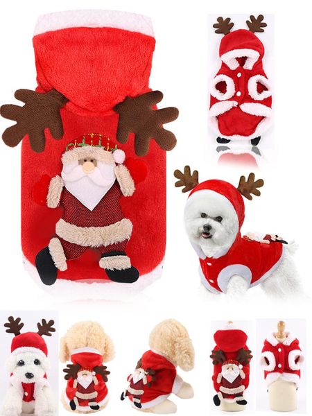 

dog apparel christmas hoodie winter pet clothes for small dogs chihuahua pug sweater jacket clothing costume cat pets outfits