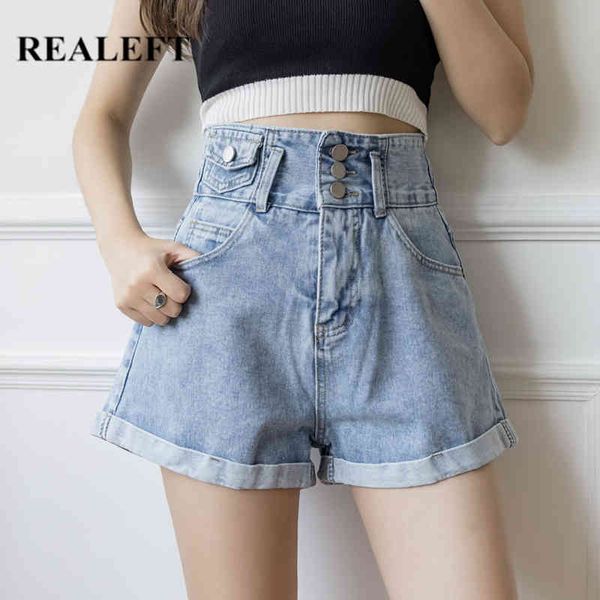 

casual women denim shorts summer crimping high waist slim jeans ladies feminino 210428, White;black