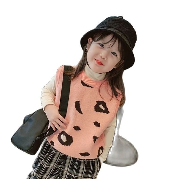 

girls knitting children's vest children's autumn and winter korean sleeveless p4448 210622, Blue