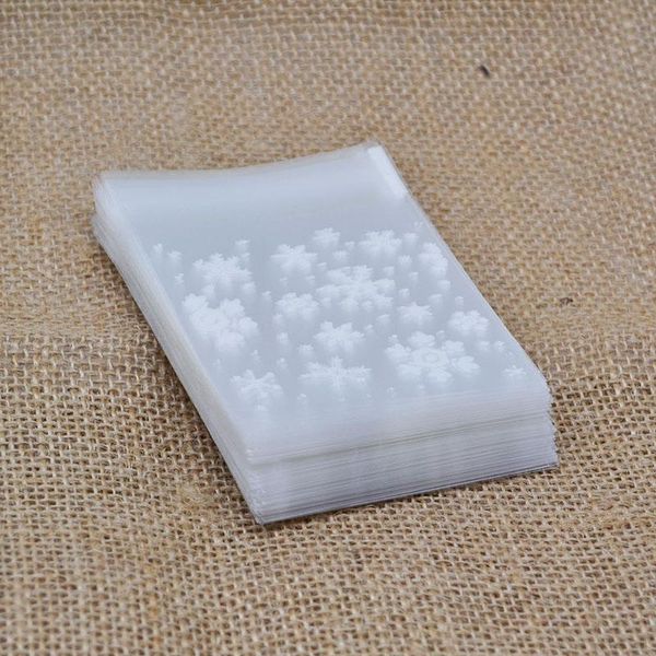 

100pcs/lot white snowflake plastic transparent cellophane baking candy cookie gift bag for wedding christmas party favors wrap
