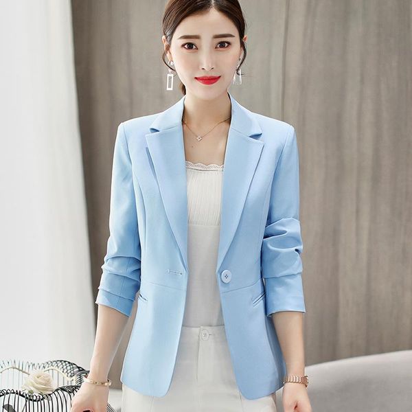 

women's suits & blazers business suit v-neck classic blue blazer women lapel long sleve korean office career ol style jacket red, White;black