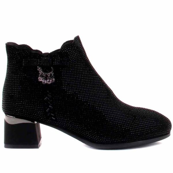 

boots guja-black color beads decorated women 's