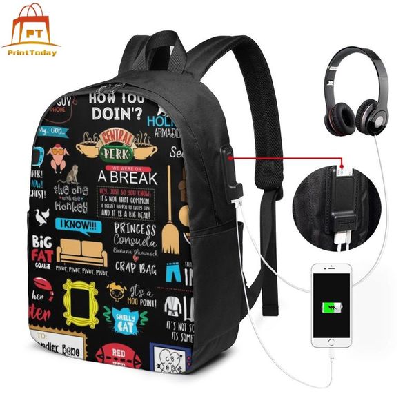 

backpack friends joey backpacks multi purpose bag pattern teen street trending bags