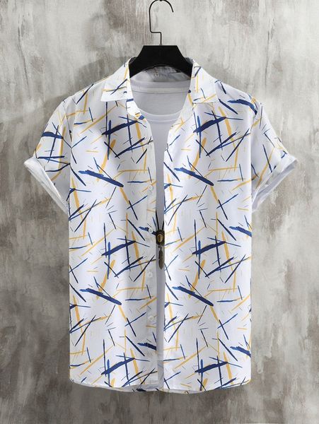 

men random graphic print shirt without tee x4m5#, White;black