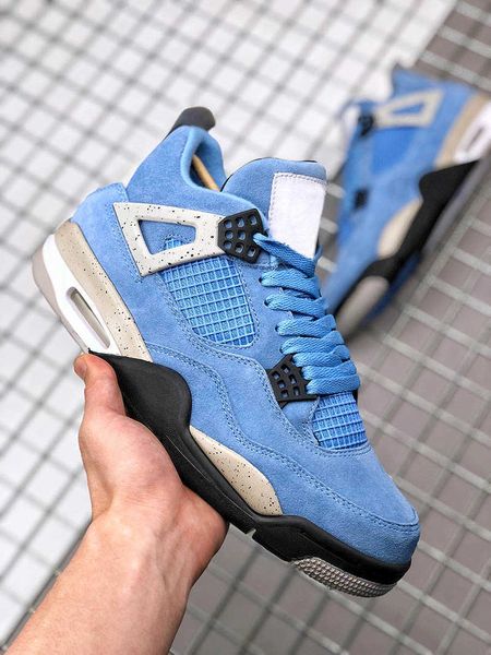 

university 4 se blue tech grey white black men basketball shoes jumpman j4 mens sports sneakers with box