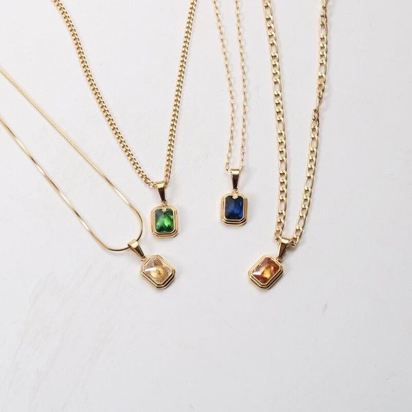 

pendant necklaces 18k gold plated colorful diamond choker necklace dainty, Silver