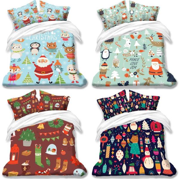 

bedding sets set christmas 4 colors styles polyester duvet cover single double  king quilt pillowcase bedclothes
