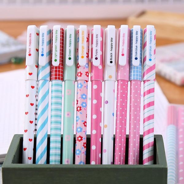 

gel pens 10pcs colorful ink pen school office student writing stationery