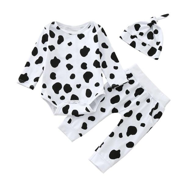 

clothing sets toddler infant baby boys girls halloween costume puppy pullover o-neck romper pants hat outfits born lovely set, White
