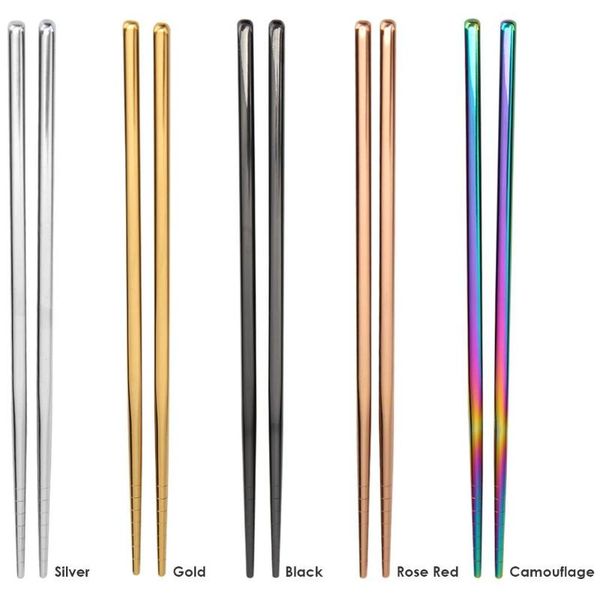 

stainless steel chopsticks color plated tableware non-slip bar