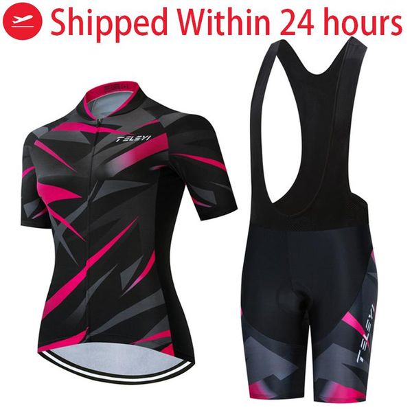 

racing sets in stock women short sleeve jersey set mtb cycling clothing ropa ciclismo summer road bike clothes lady team uniform breathabl, Black;blue