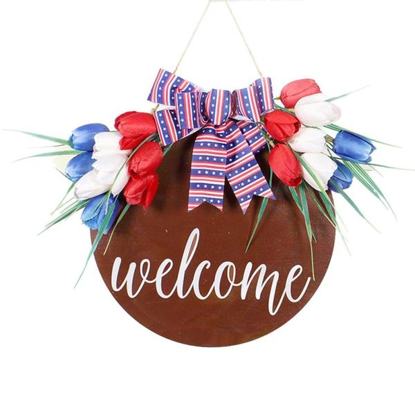 

decorative flowers & wreaths wooden hanging sign front door wreath independence day flag decoration multifunctional decorations