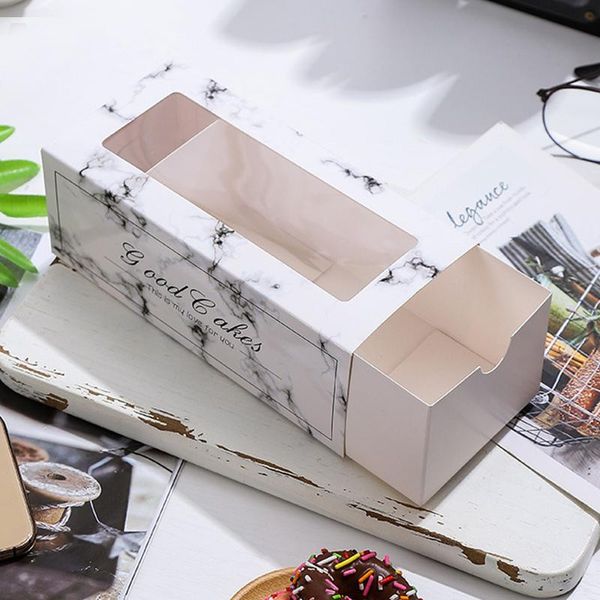 

bakery boxes 50pcs/set dessert box kraft paper disposable sandwich wrapping cake bread snack with clear window gift wrap