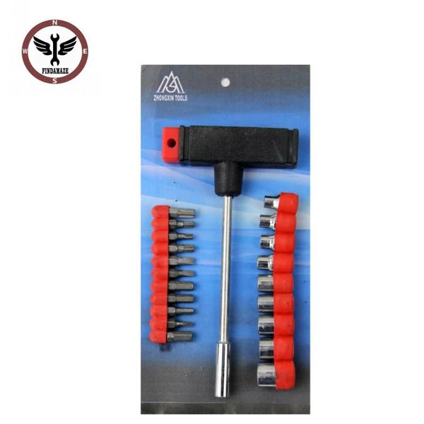 

hand tools findamaze 21-in-1 multi-function t-type screwdriver repair kit / auto tool socket wrench set home hardware