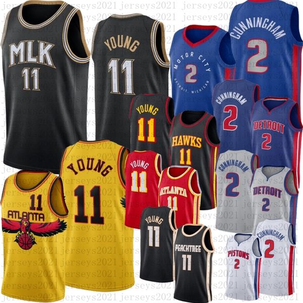 

stitch basketball trae 11 young jersey men cade 2 cunningham jerseys, Black;red