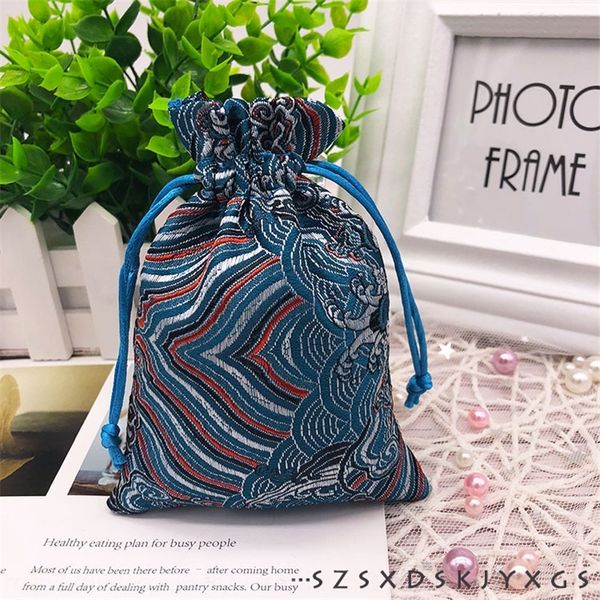 

5Z4 jindi 10 14cm wufu jindi 10 14cm wufu linmen packaging boxes blessing linmen blessing festive jewelry bag jindai praying water pattern, Black;white