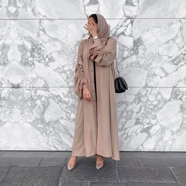 

ethnic clothing eid mubarak open abaya kimono turkey muslim fashion hijab dress soild color abayas for women dubai islam kaftan caftan, Red
