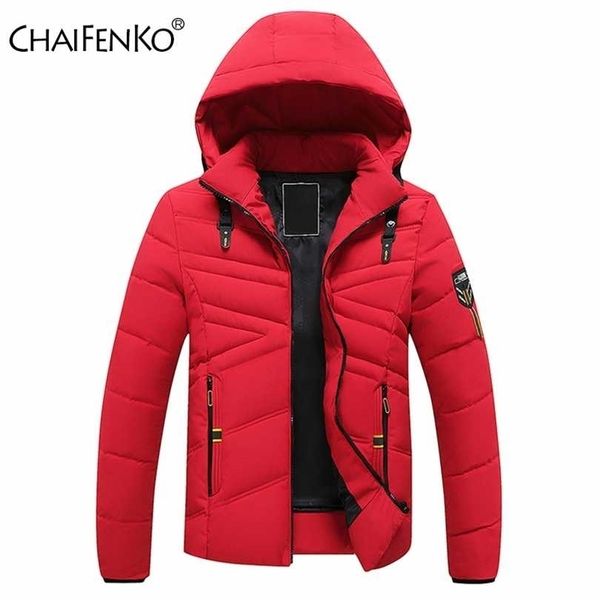 

men winter parkas windproof warm thick jackets coat autumn outwear fashion hooded classic casual 211214, Black