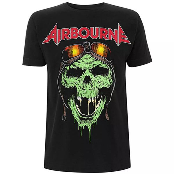 

airbourne heii pilot glow official mens t-shirt unisex, White;black