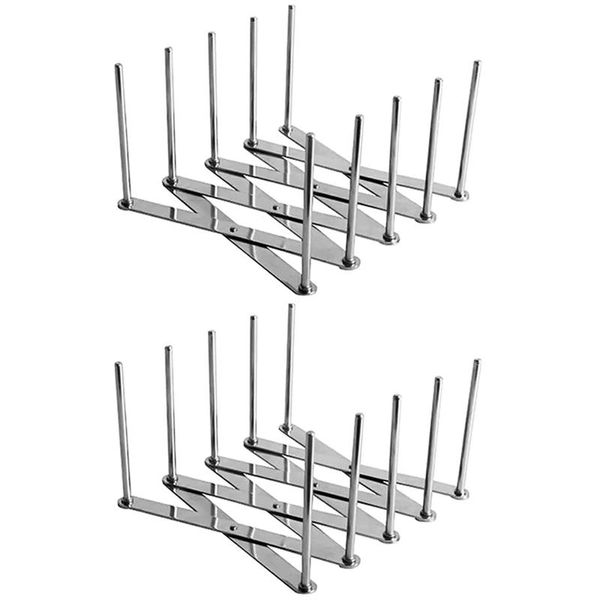 Organizzazione per la conservazione della cucina Supporti per coperchi estensibili Supporto per padelle per pentole a vapore multiuso Organizer per piatti flessibile Taglio di utensili da forno-AB