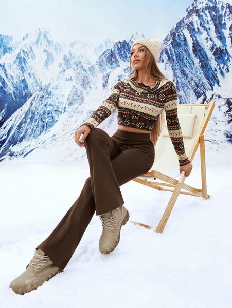 

high waist solid boot-cut leg pants j8jn#, Black;white