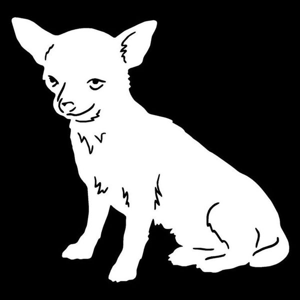 

13.2*12.7cm chihuahua dog car stickers endearing vinyl decal car styling truck decoration black