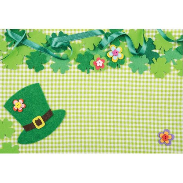 

party decoration st. patrick's day backdrop hat clover green plaid pography background holiday celebration decor po booth studio prop