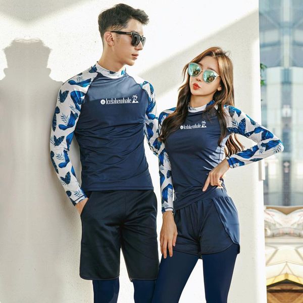 

one-piece suits surf suit woman korea swimsuit long rash guards swim dress whole women's costumes high waisted 2021 women sleeve split