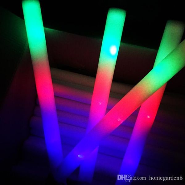 

party decoration multi colorful 7 modes led flashing night light lamp glow wand sticks + strap birthday christmas festival camp i