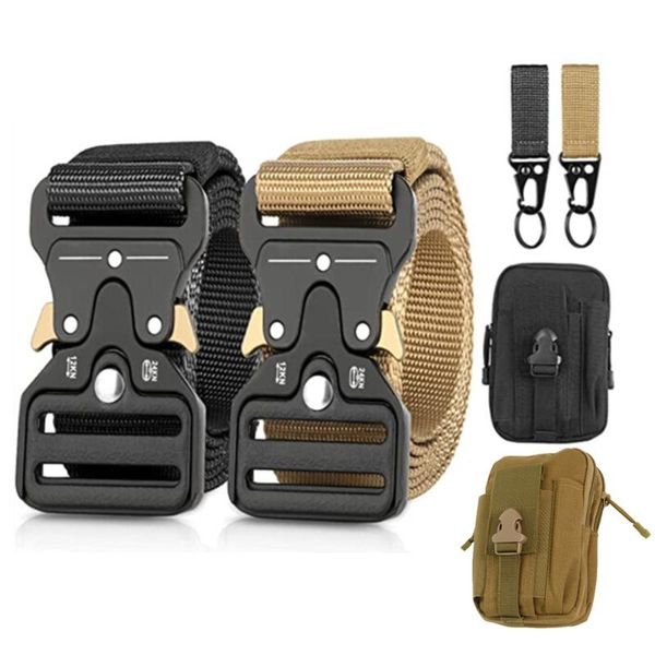 

keychains nylon waist belts with quick release hook outdoor hunting molle pouch 2021, Silver