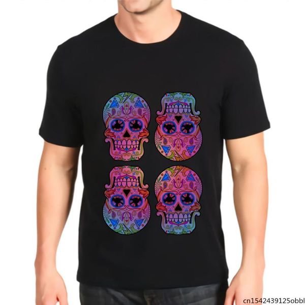 

men's t-shirts retro kawaii graphic short-sleeved sugar skulls baseball harajuku anime mens t-shirt, White;black