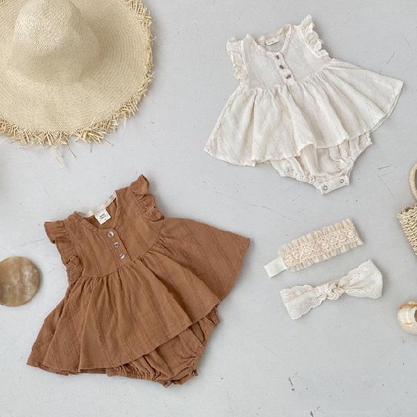 

clothing sets 2021 summer fashion baby girls cotton sleeveless clothes set shirt dress + shorts 2pcs princess suit, White