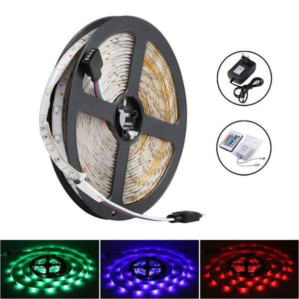 

strips x37e color changing 5m flexible led strip lights us plug with remote controll for bedroom home kitchen tv wall background diy