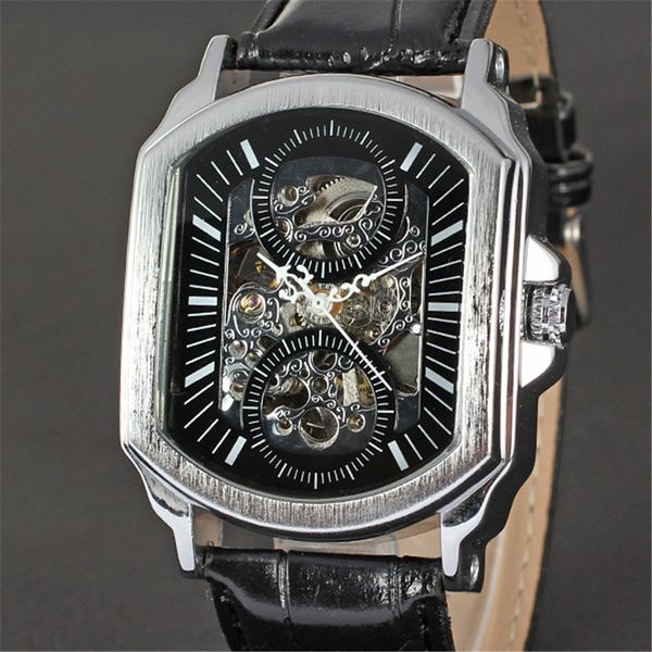 

winnaar men polar men luxury clock business skeleton automatic mechanical watches military army sports clocks poison 046, Slivery;brown