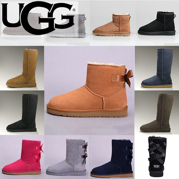 

2021 ugg australian classic clear mini boots dune buckle australia ugg women womens girls lady boot snow half knee short, Black