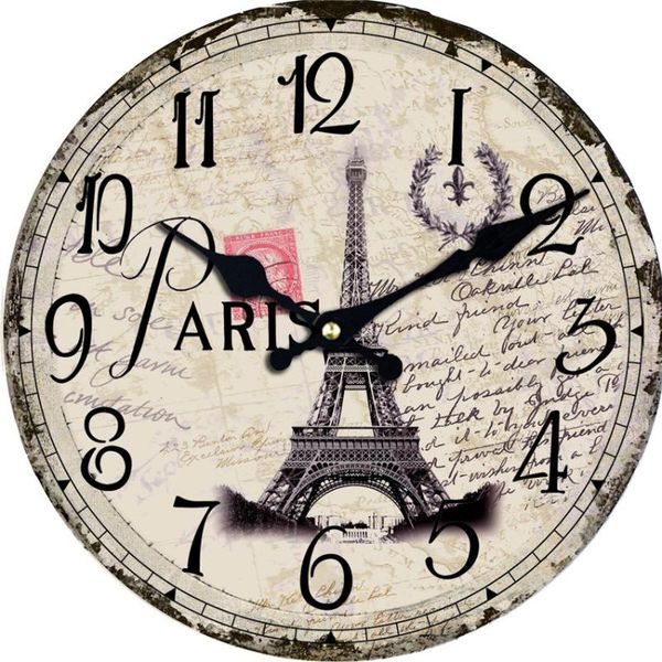 

wall clocks wonzom paris scenery towel reloj clock fashion silent living room cool decor saat home decoration watch 2021 gift