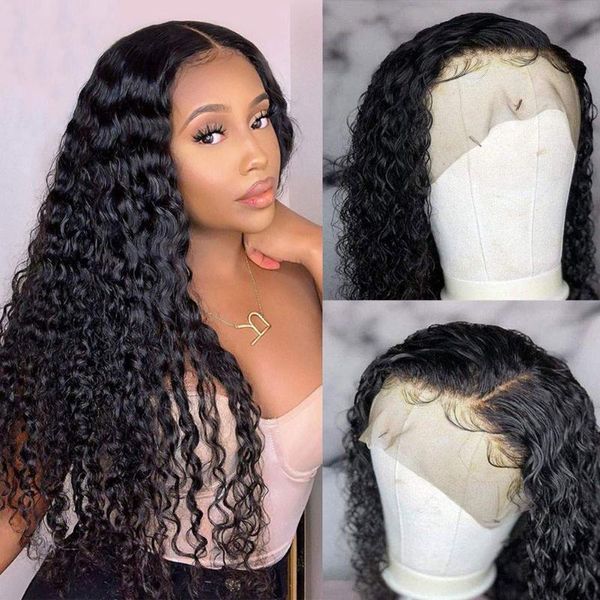 

lace wigs malaysia hair wingirl 13x6 hd transparent front wig 34 inch water wave human preplucked with baby forÂ women, Black;brown