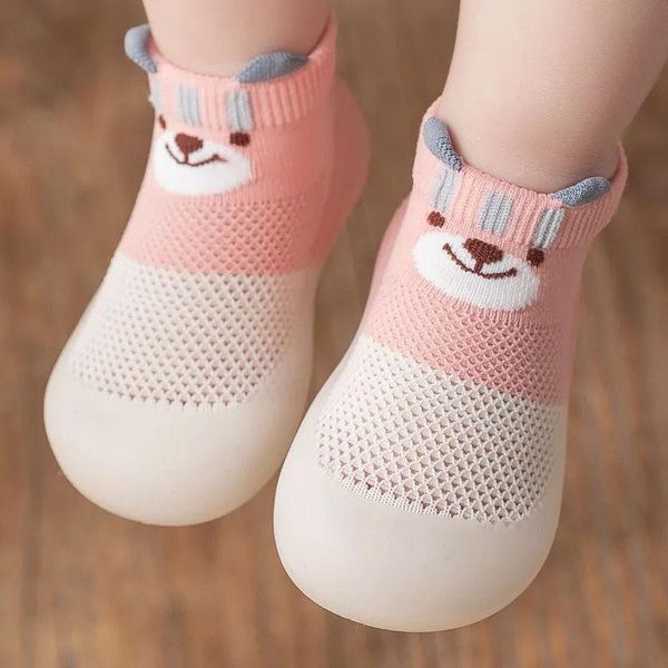 

first walkers baby shoes toddler walker girl kids soft rubber sole shoe knit booties anti-slip