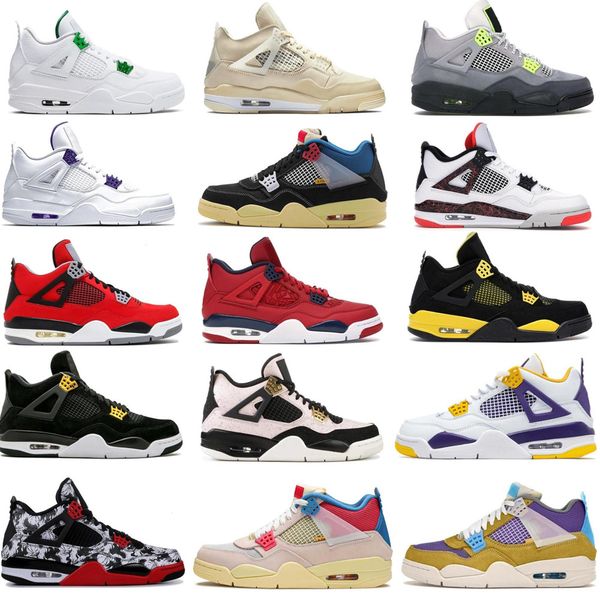 

2021 jumpman 4s basketball shoes 4 infrared pink leopard shimmer sail black cat bred guava ice neon university blue white oreo pure money sp, White;red