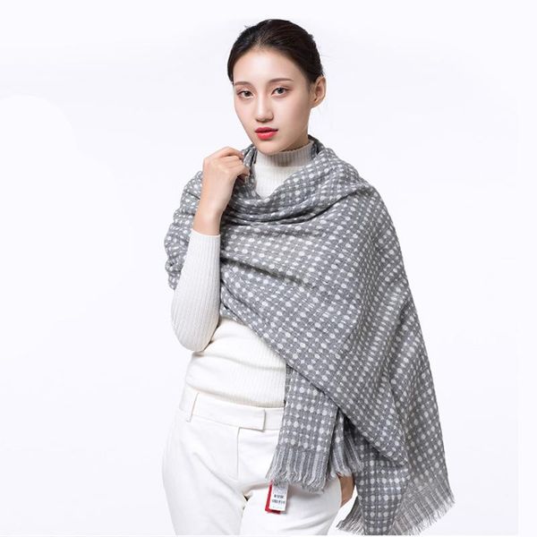 

scarves shanghai story qiu dong season warm elastic wool scarf female joker pure color shawl collar amphibious long fashion, Blue;gray