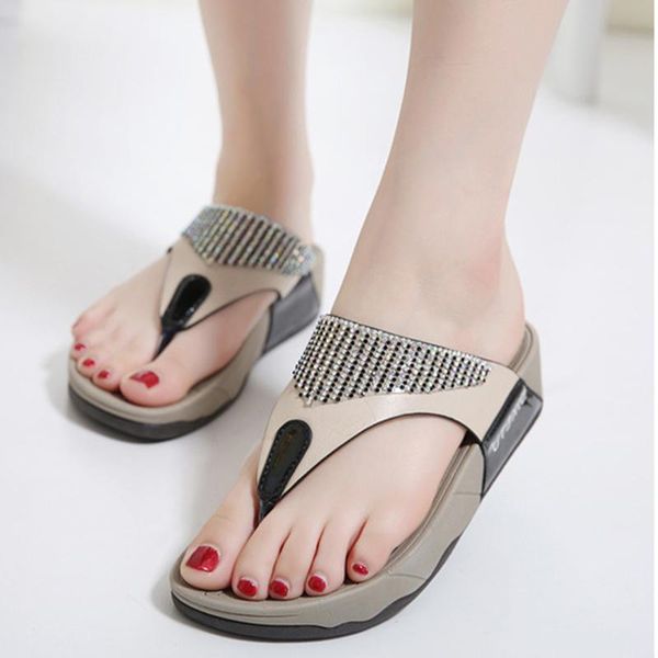 

summer beach shoes breathable sandals refreshing slippers crystal ladies fashion casual, Black